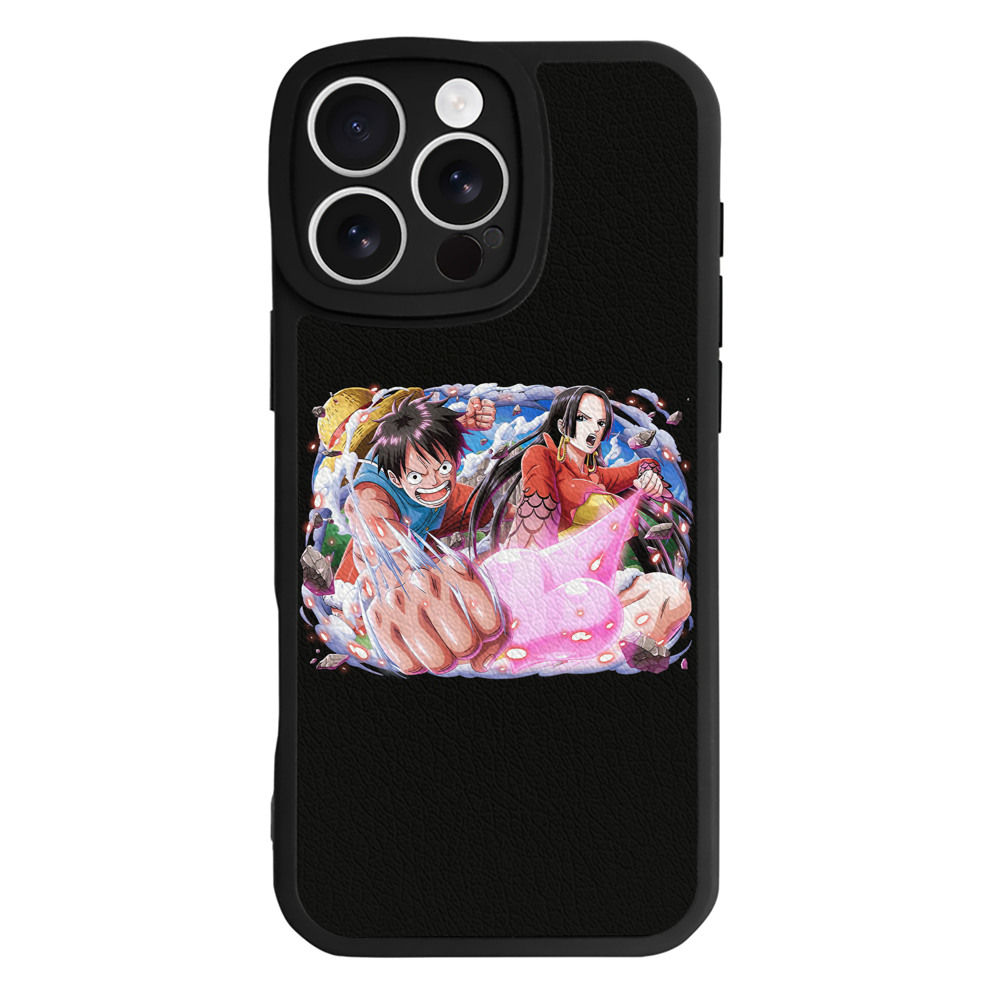 （画像用） ワンピース モンキー・D・ルフィ ONE PIECE Monkey D. Luffy 【iPhone 16シリーズ対応】シリコンスマホケース（レザー調） 材質：シリコン